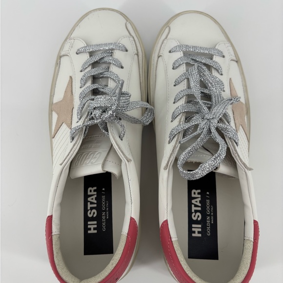 NWTGolden Goose White/Taupe/Mineral  Sneakers with Star Detail. Size 41 Box Bag - Picture 2 of 10